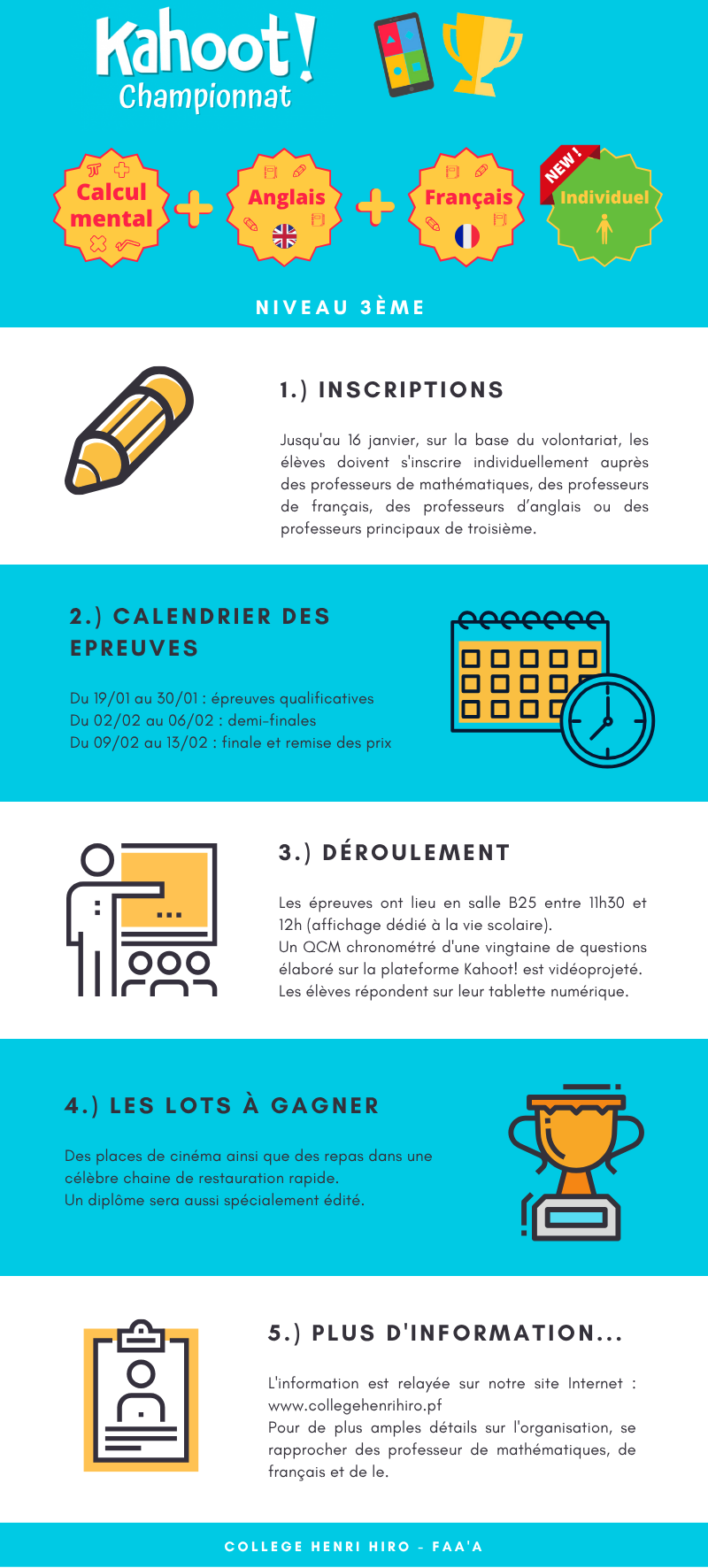 Championnat Kahoot 3e 2026