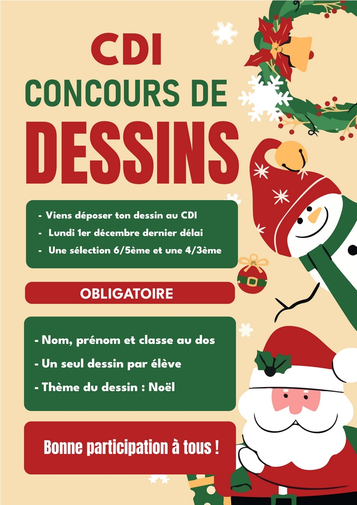 Affiche concours Noël CDI 2025